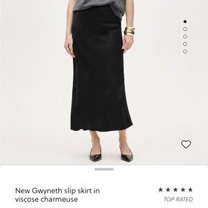 J. Crew Black Midi Slip Skirt